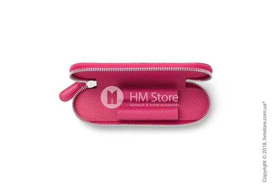 Кожаный пенал для ручки Graf von Faber-Castell Standard Case For 1 Pen With Zipper Epsom, Electric Pink