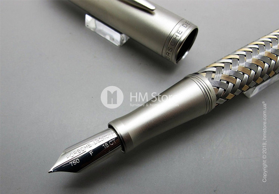 Ручка перьевая Porsche Design серия TecFlex, коллекция Stainless Steel Gold