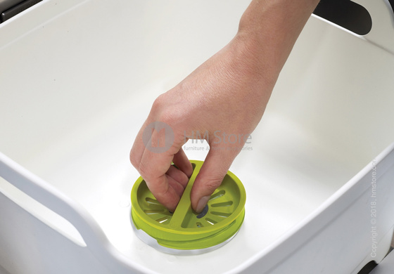 Емкость для мытья посуды с щеткой Joseph Joseph Wash & Drain, Green and White 