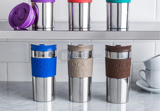 Термокружка Bodum Travel Mug Silver 350 мл, Blue