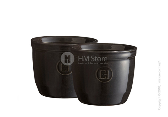 Набор рамекинов для выпечки керамических 8,5 x 8,5 см Emile Henry Ovenware, Charcoal