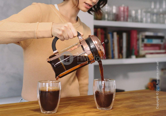Набор кофейник френч-пресс Bodum Chambord 1 л со стаканами, Copper