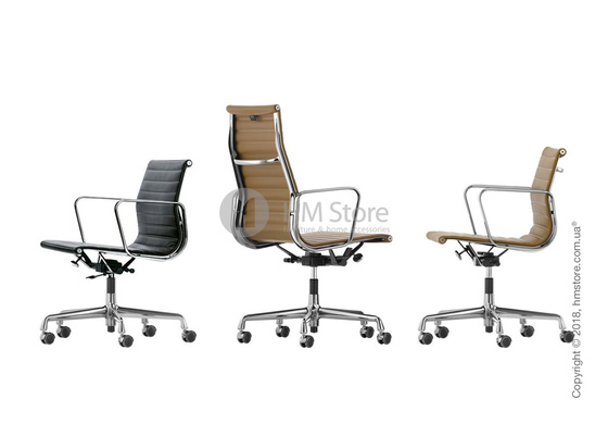 Кресло Vitra Aluminium Chair EA 119, Fabric Marron Moor Brown