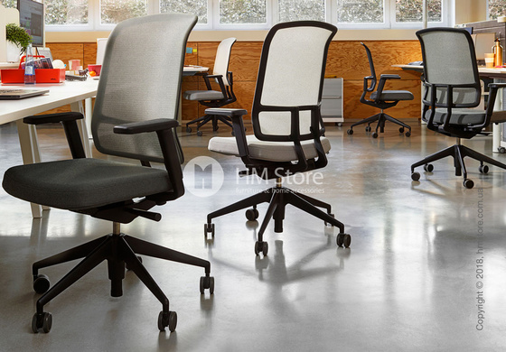 Кресло Vitra AM Chair, white backrest, Plano Sierra Grey