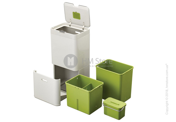 Универсальный контейнер для сортировки мусора Joseph Joseph Waste Separation & Recycling Unit Totem 60 л, Stone
