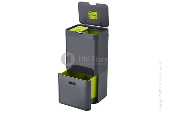 Универсальный контейнер для сортировки мусора Joseph Joseph Waste Separation & Recycling Unit Totem 60 л, Graphite