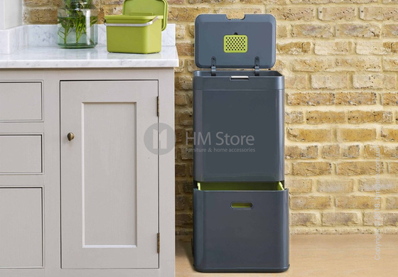 Универсальный контейнер для сортировки мусора Joseph Joseph Waste Separation & Recycling Unit Totem 60 л, Graphite