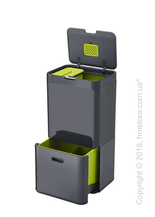 Универсальный контейнер для сортировки мусора Joseph Joseph Waste Separation & Recycling Unit Totem 60 л, Graphite