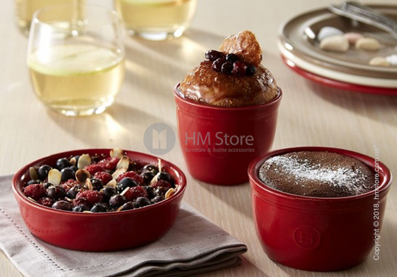 Набор рамекинов для выпечки керамических 10,5 x 10,5 см Emile Henry Ovenware, Burgundy