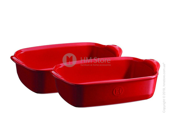 Набор форм для запекания 22 x 14 см Emile Henry Les secrets D'Emile, 2 предмета, Burgundy
