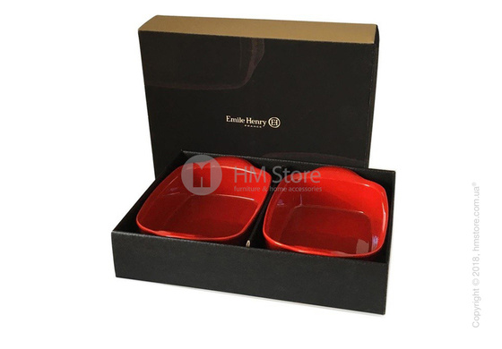 Набор форм для запекания 22 x 14 см Emile Henry Les secrets D'Emile, 2 предмета, Burgundy