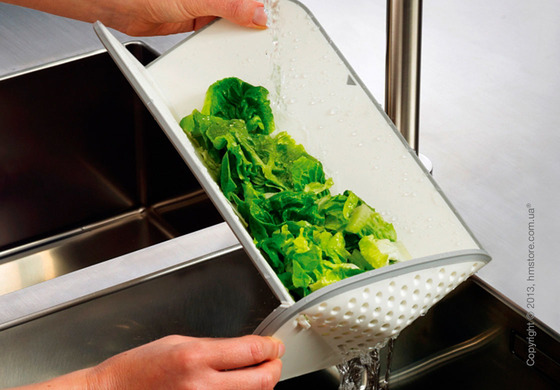 Разделочная доска Joseph Joseph Rinse & Chop Plus, Серая