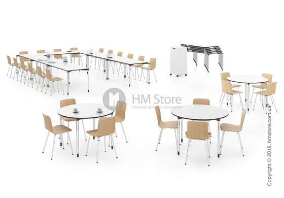 Стол Vitra Map Table, Light Oak and Chrome