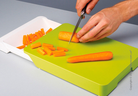 Доска с выдвижным отсеком Joseph Joseph Cut & Collect, Белая