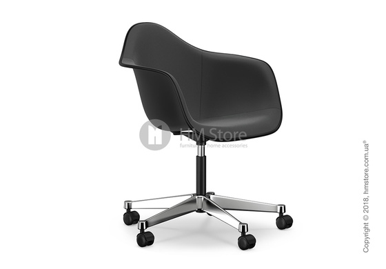 Кресло Vitra Eames Plastic Armchair PACC with full upholstery, Basic Dark shell, Dark Grey