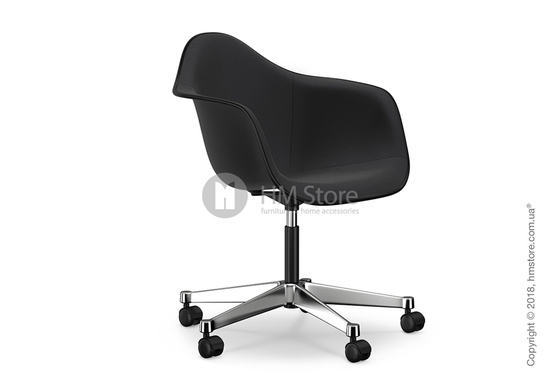 Кресло Vitra Eames Plastic Armchair PACC with full upholstery, Basic Dark shell, Nero