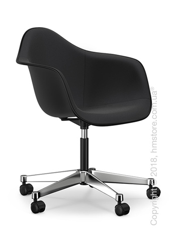 Кресло Vitra Eames Plastic Armchair PACC with full upholstery, Basic Dark shell, Nero