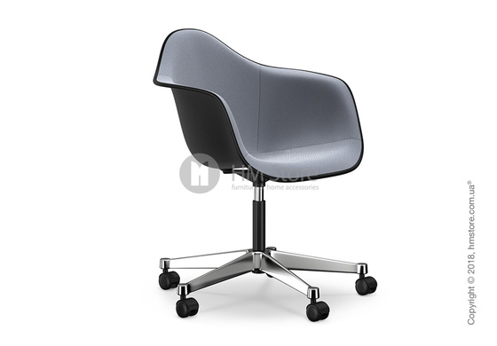 Кресло Vitra Eames Plastic Armchair PACC with full upholstery, Basic Dark shell, Dark Blue Ivory