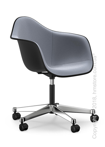 Кресло Vitra Eames Plastic Armchair PACC with full upholstery, Basic Dark shell, Dark Blue Ivory