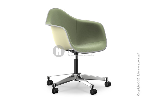 Кресло Vitra Eames Plastic Armchair PACC with full upholstery, Cream shell, Ivory Forest