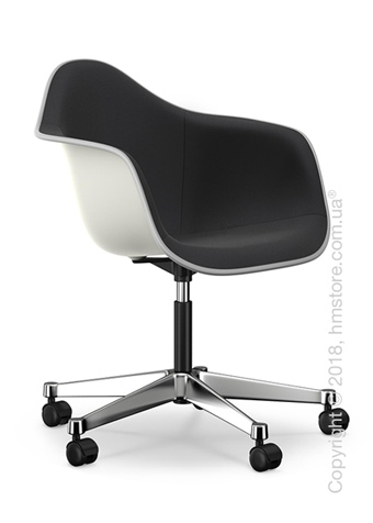 Кресло Vitra Eames Plastic Armchair PACC with full upholstery, White shell, Nero