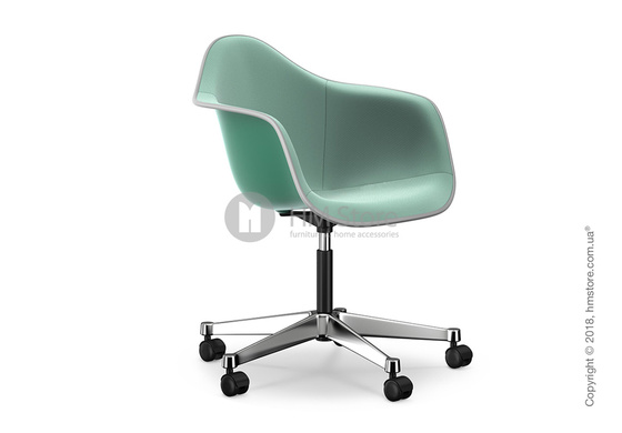 Кресло Vitra Eames Plastic Armchair PACC with full upholstery, Ocean shell, Mint Ivory