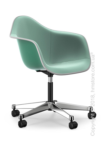 Кресло Vitra Eames Plastic Armchair PACC with full upholstery, Ocean shell, Mint Ivory