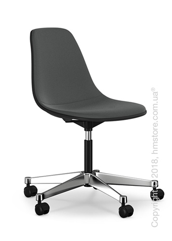 Кресло Vitra Eames Plastic Side Chair PSCC with full upholstery, Basic Dark shell and Dark Grey