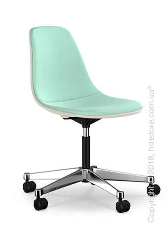 Кресло Vitra Eames Plastic Side Chair PSCC with full upholstery, Cream shell and Mint Ivory