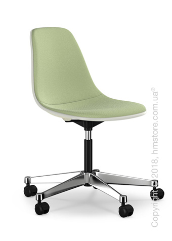 Кресло Vitra Eames Plastic Side Chair PSCC with full upholstery, Cream shell and Ivory Forest