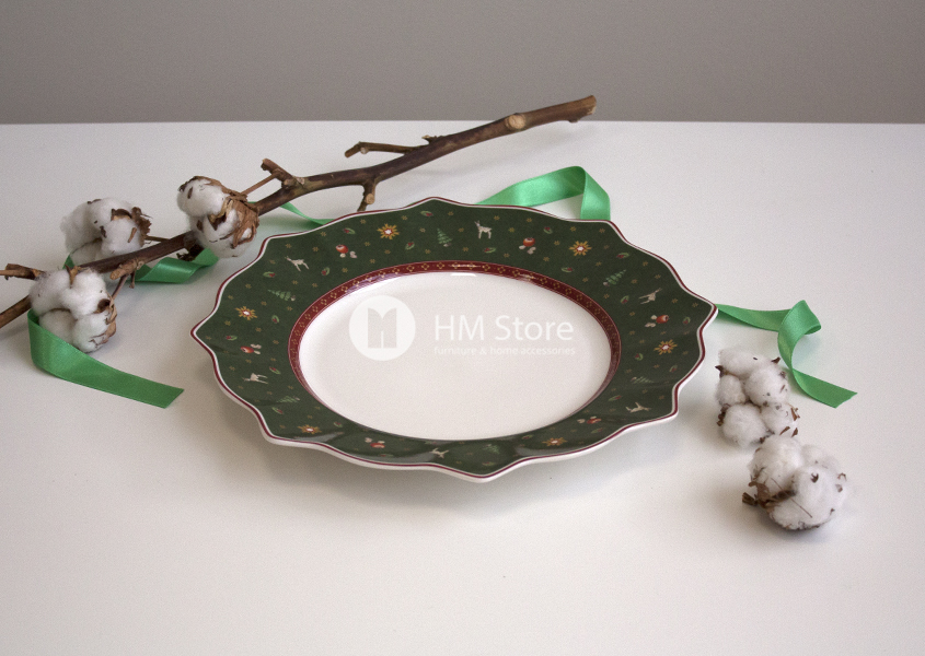 Мелкая столовая тарелка Villeroy & Boch коллекция Toy’s Delight, 29 см, Green