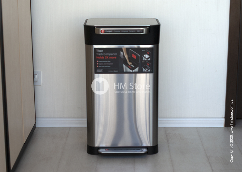 Органайзер для мусора Joseph Joseph Titan 30 Trash Compactor, Stainless Steel Fingerprint Proof