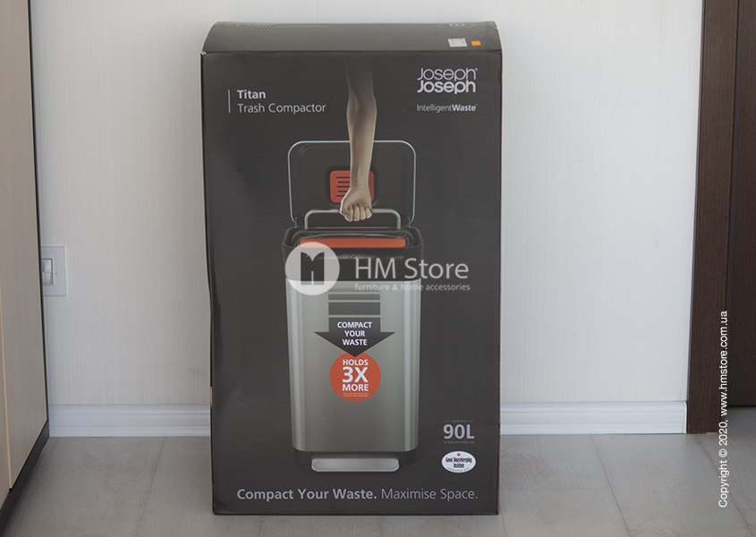 Распакрвка органайзера для мусора Joseph Joseph Titan 30 Trash Compactor